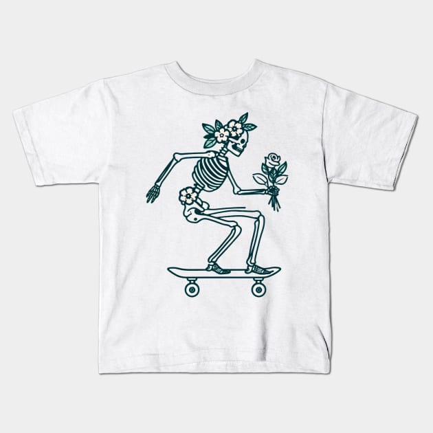 Skate Reaper Shred Kids T-Shirt by OldSchoolRetro